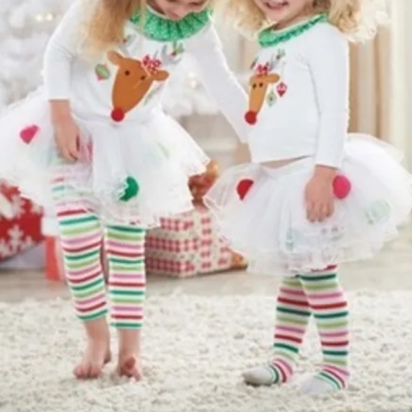unbranded Other - NEW 2PC Toddler Baby Girl wapiti Christmas outfits Tops+Tutu Pants set
